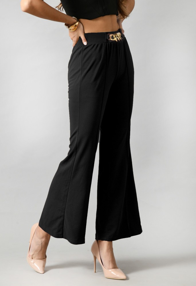 IUGA Regular Fit Women Black Trousers - Buy IUGA Regular Fit Women Black  Trousers Online at Best Prices in India