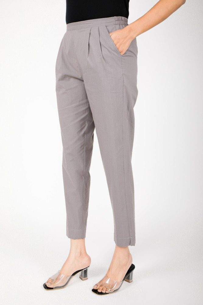 Buy Women Grey Solid Formal Regular Fit Trousers Online  758749  Van  Heusen