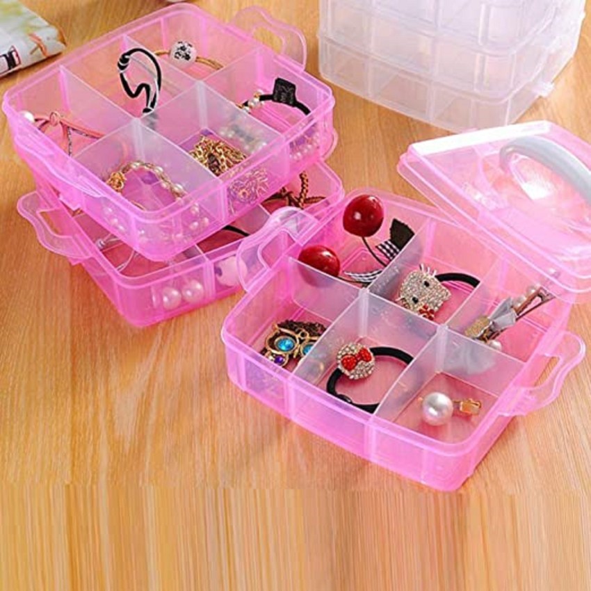 3 Layers, 18 Grids, Transparent Plastic Jewelry Organizer Storage  Compartment Box (Multicolor) at Rs 80/piece, Jewelry Box in Surat