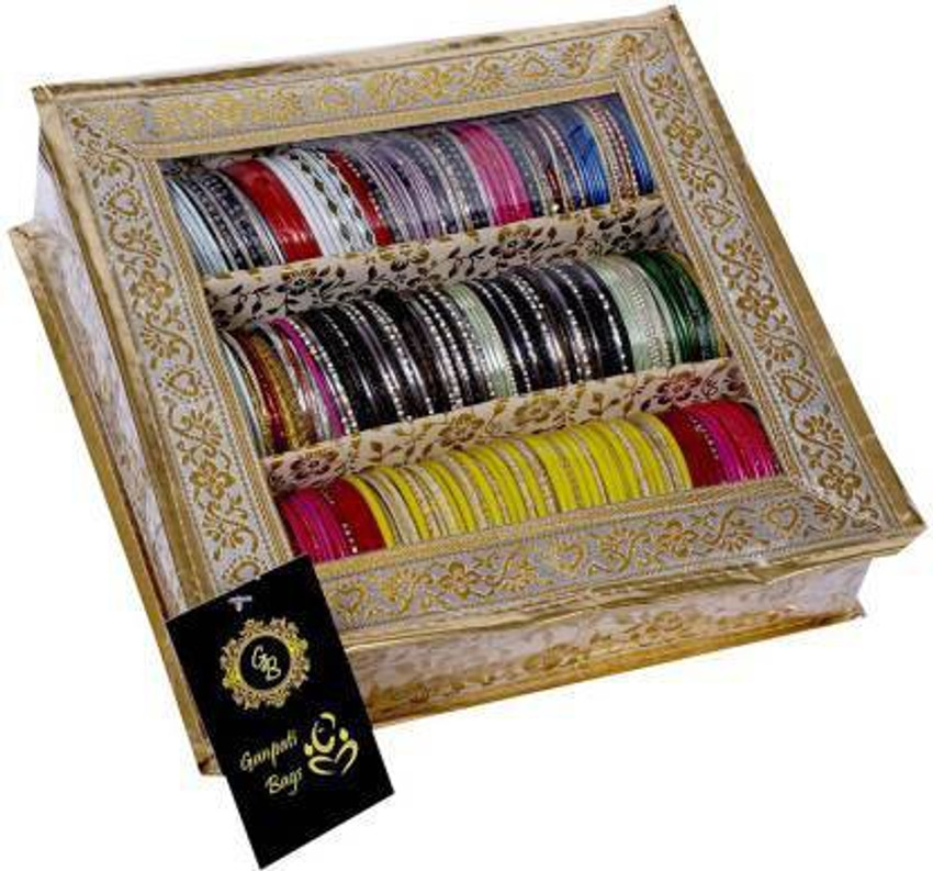 DM COLLECTION 3 Rod Brocade Stylish Design women Bangle Storage