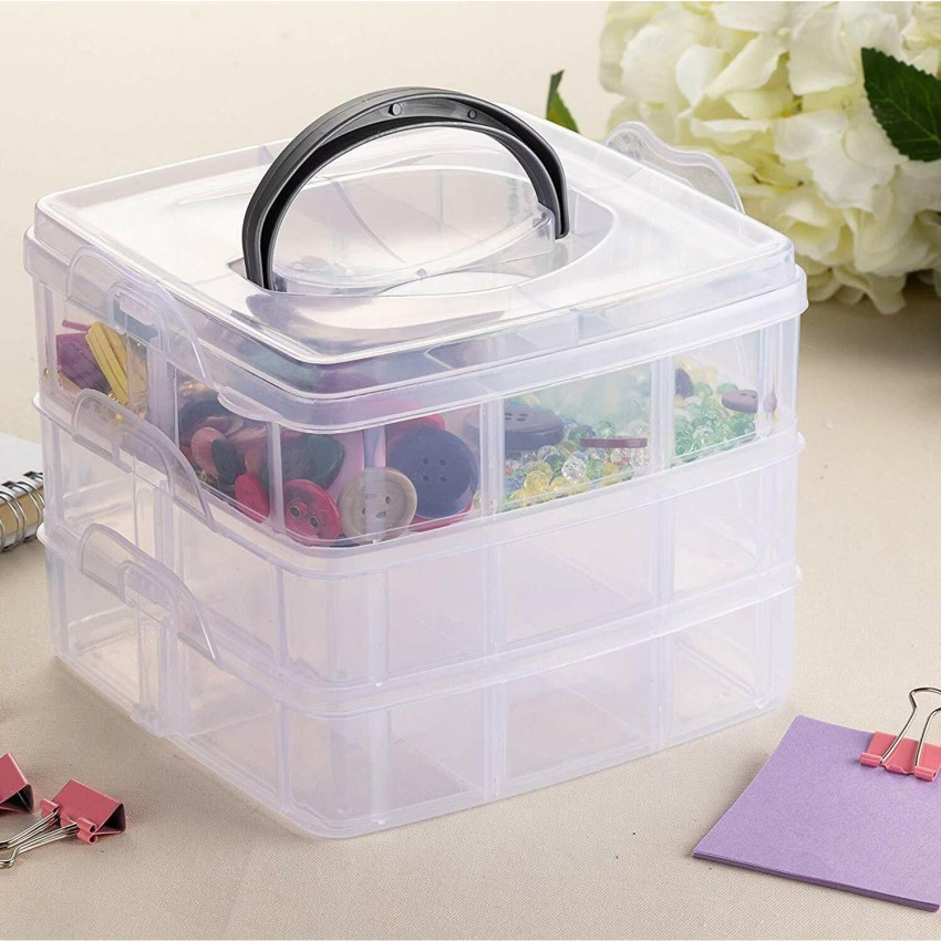 Transparent Plastic Storage Jewelry Box Compartment Adjustable Container  For Beads Earring Box For Jewel…