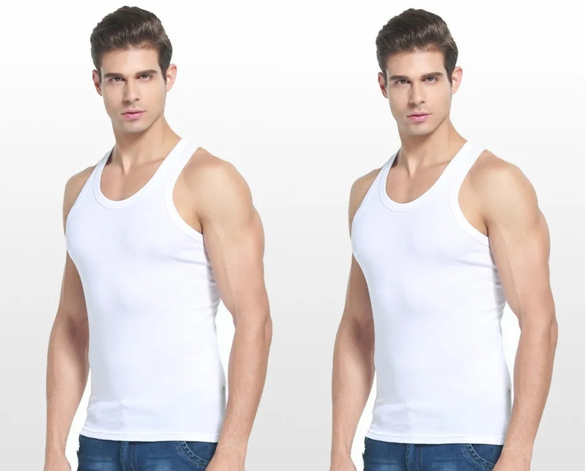 Mens white vests for sale clearance