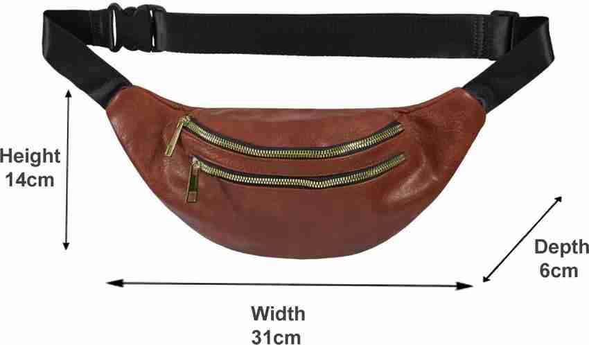 SJS RETAIL STORE LLP PU Leather Waist Bag for Men Belt Bag Unisex