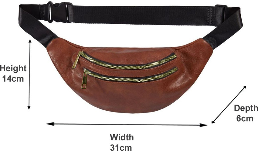 SJS RETAIL STORE LLP PU Leather Waist Bag for Men Belt Bag Unisex Fanny Bag Bum bag Pack of 1pc Unisex Waist Bag
