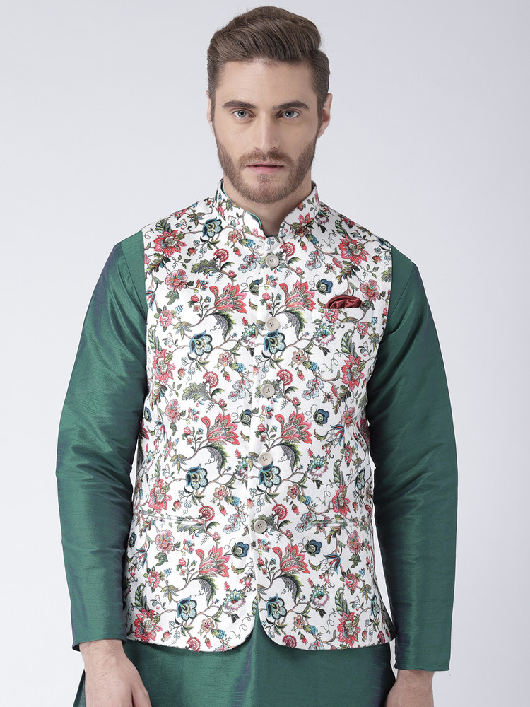 Floral print waistcoat sales