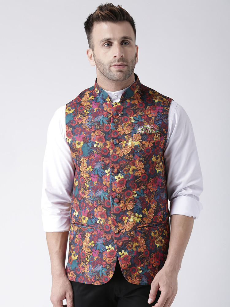 Hangup Floral Print Men Waistcoat Buy Hangup Floral Print Men
