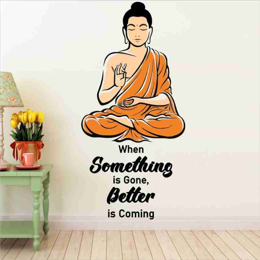 LVIN ' Lord Buddha Peaceful God Inspirational Motivation Quote Wall Stickers  For Living Room ' - LV-108 (PVC