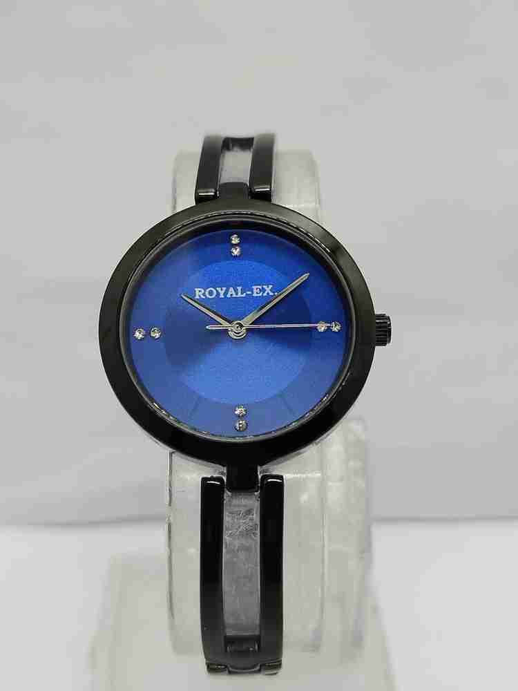 Royalex Ladies Watch Navy Blue Dial Black Case and Black Bangle Chain Ladies Watch Navy Blue Dial Black Case and Black Bangle Chain Analog Watch For Girls Buy Royalex Ladies