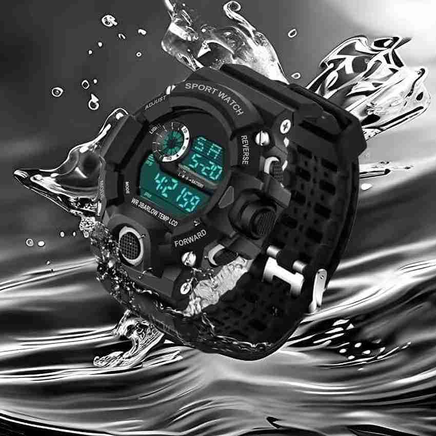 Waterproof digital watch mens online
