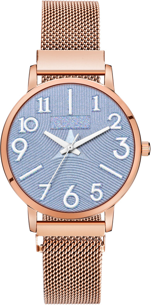 Wishing wave midi dial rose gold mesh watch 2025