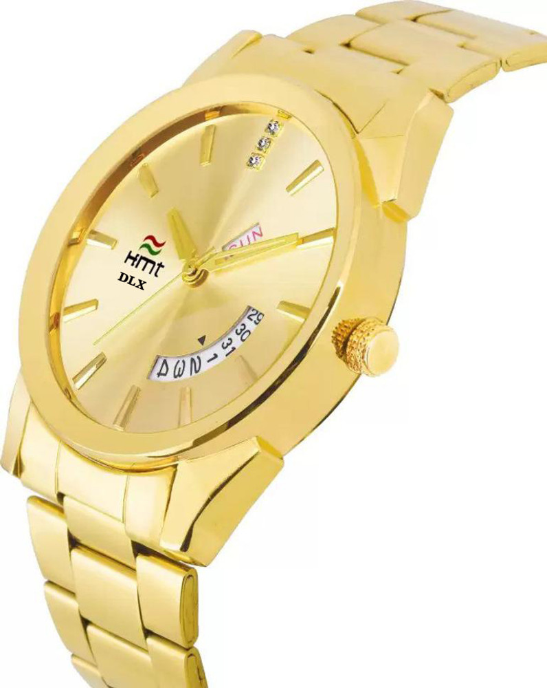 Buy HMT DLX Golden Watch Analog Watch For Men Golden Day