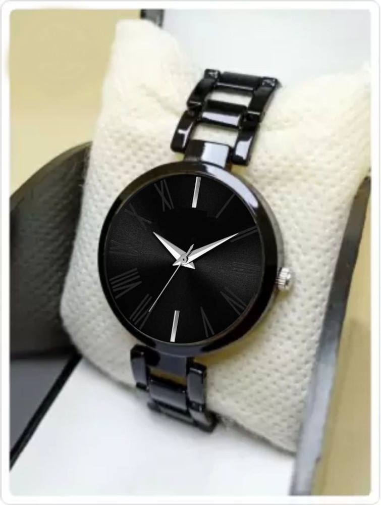 KU Roman Black Dial Wrist Girls Watch Analog Watch For Women