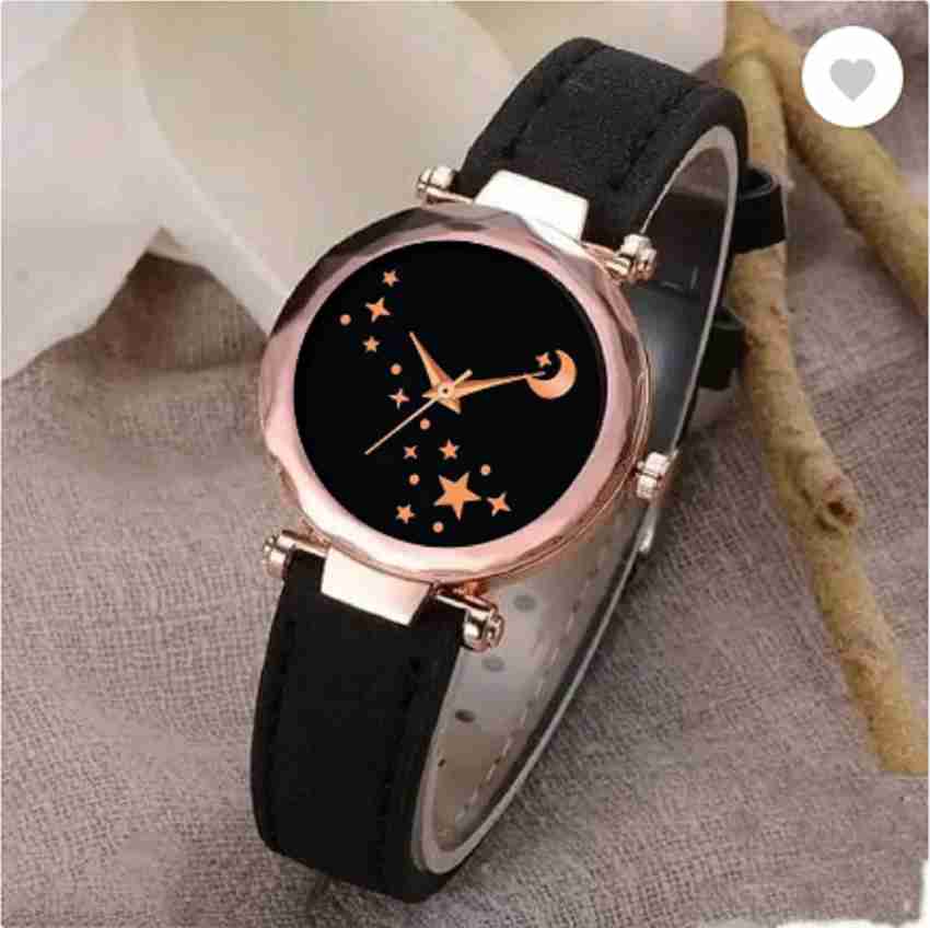 Womens black designer watch top