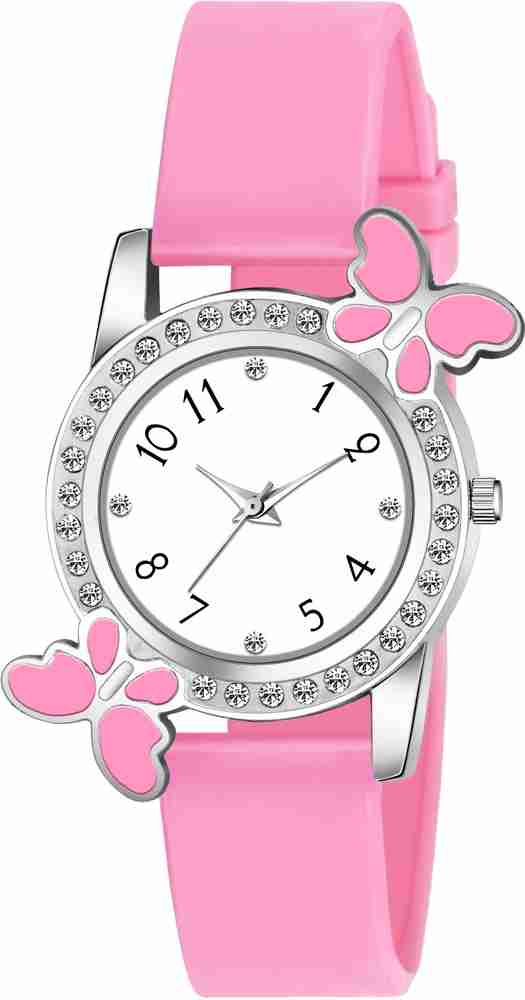 HINISH Baby Pink Butterfly Diamond Bracelet Analog Watch For Women And Girls Analog Watch For Girls Buy HINISH Baby Pink Butterfly Diamond Bracelet Analog Watch For Women And Girls Analog