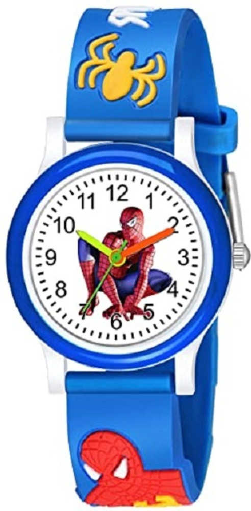 Prozo Spider Man Blue Analog Watch For Boys Buy Prozo Spider Man Blue Analog Watch For Boys Analogue White Dial Spiderman Kids Watches For Boys And Girls 3 10 Years