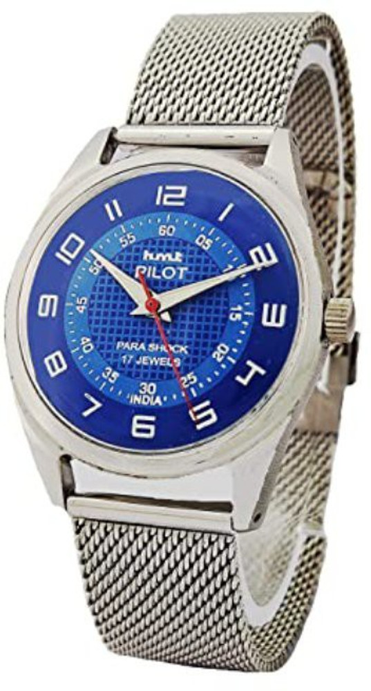 DIXOT HMT Pilot para Shock 17 Jewels Royal Blue Dial Radium Mechanical Wrist Watch HMT Analog Watch For Men Buy DIXOT HMT Pilot para Shock 17 Jewels Royal Blue Dial