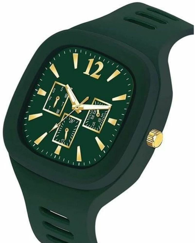 Miss Perfect Analog Watch For Men Buy Miss Perfect Analog Watch For Men Green Square Pu Wrist New look Watch Men Watch Online at Best Prices in India Flipkart