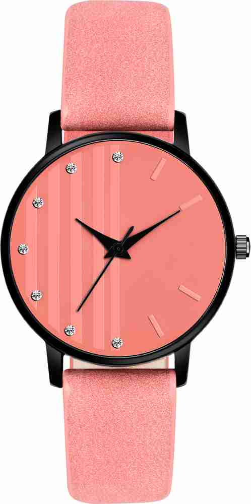 LOREO New Attractive Peach Color Round Dial And Leather Strap Analog Watch For Girls Buy LOREO New Attractive Peach Color Round Dial And Leather Strap Analog Watch For Girls