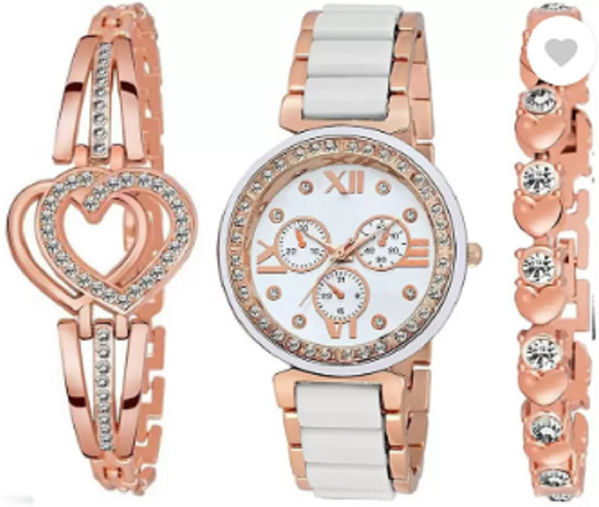 White colour watch for girls best sale