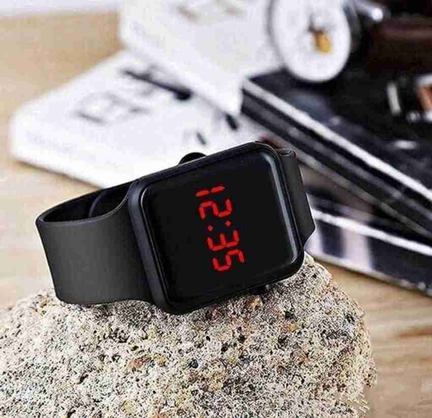 DHANDAI Square Silicone Rubber Black dial digital watch for child Digital Watch For Boys Girls