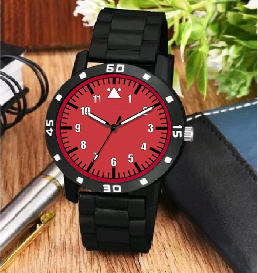 Red colour watch for man store