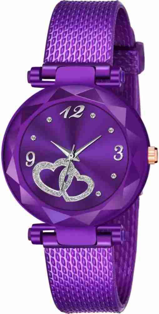 Miss Perfect Miss perfect Purple Heart Dial PU Strap girls Watche