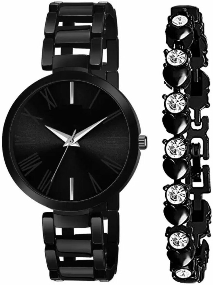 Miss Perfect Black Metal Girls Watch With Black Diamond Bracelet Girls Watch Analog Watch For Women Buy Miss Perfect Black Metal Girls Watch With Black Diamond Bracelet Girls Watch Analog