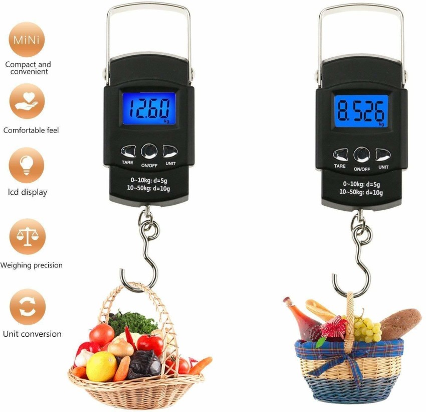 MHAX 50 kg Hook Type Digital Led Screen Portable Luggage  Weighing_Scale_Pack Of 1 Pc Weighing Scale Price in India - Buy MHAX 50 kg  Hook Type Digital Led Screen Portable Luggage Weighing_Scale_Pack