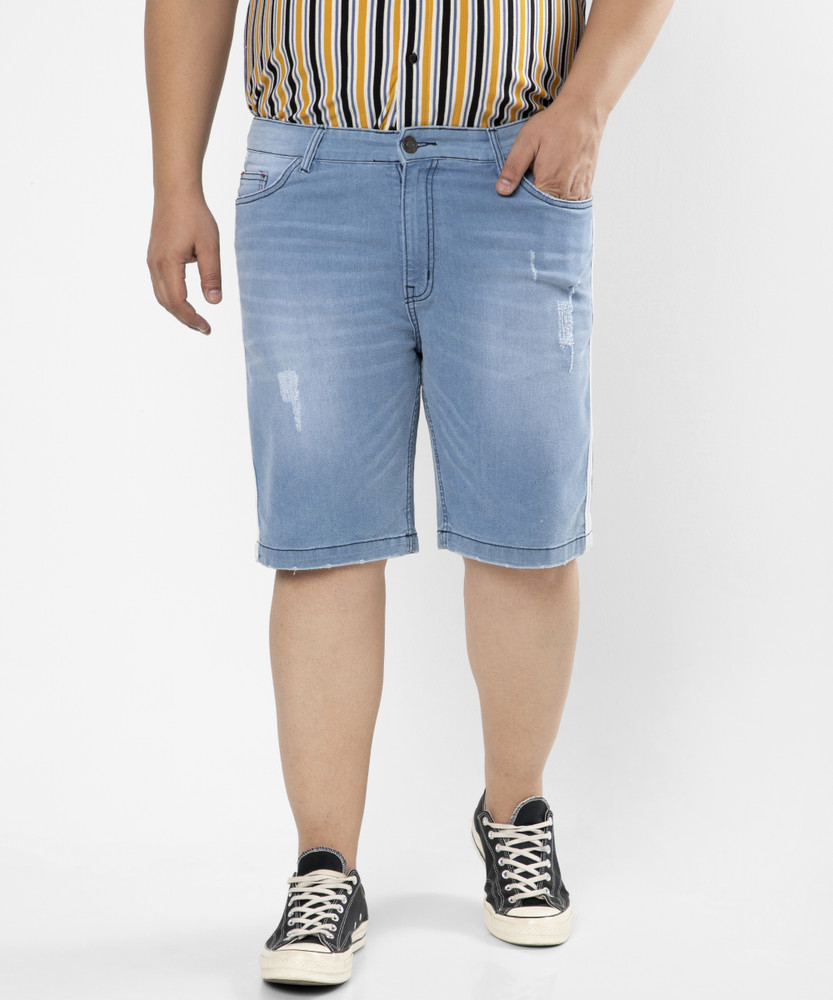 H and m mens denim cheap shorts