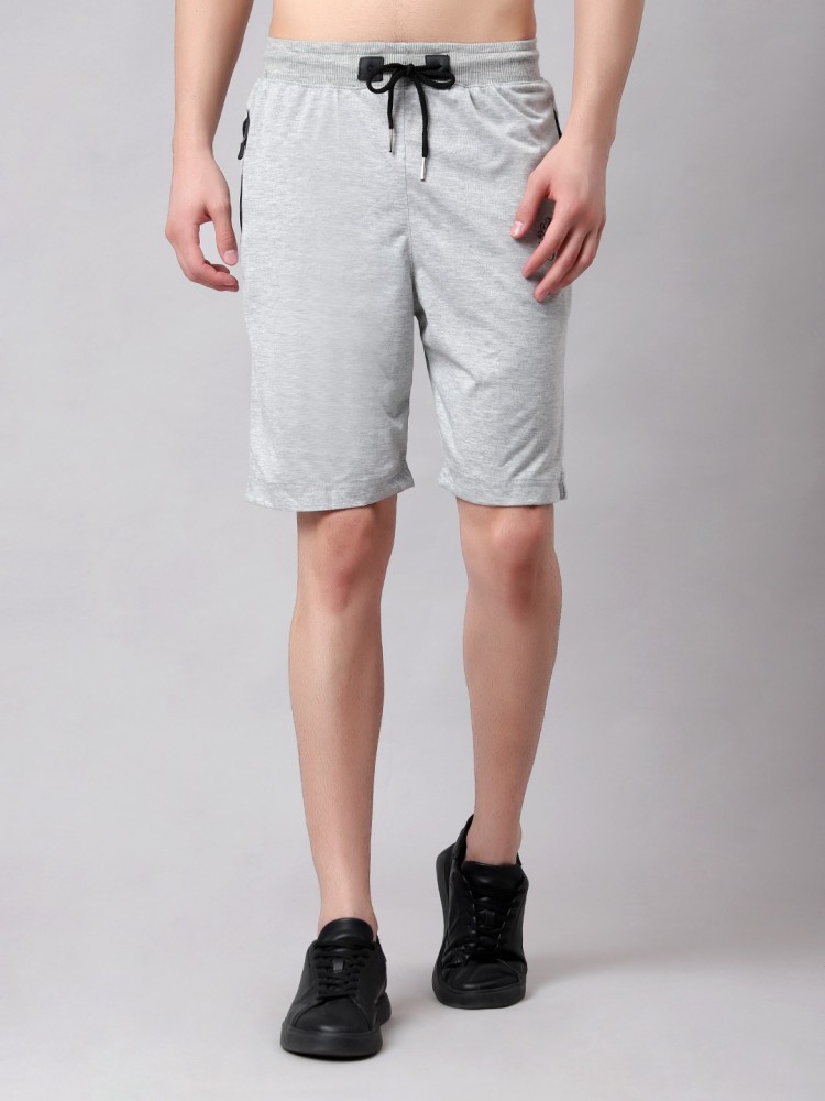 Dia A Dia Solid, Self Design Men White Baggy Shorts, Basic Shorts