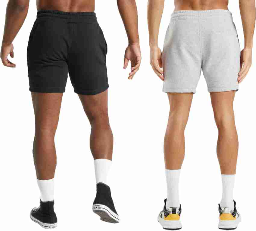 HOTFITS Solid Men Grey Gym Shorts - Buy HOTFITS Solid Men Grey Gym