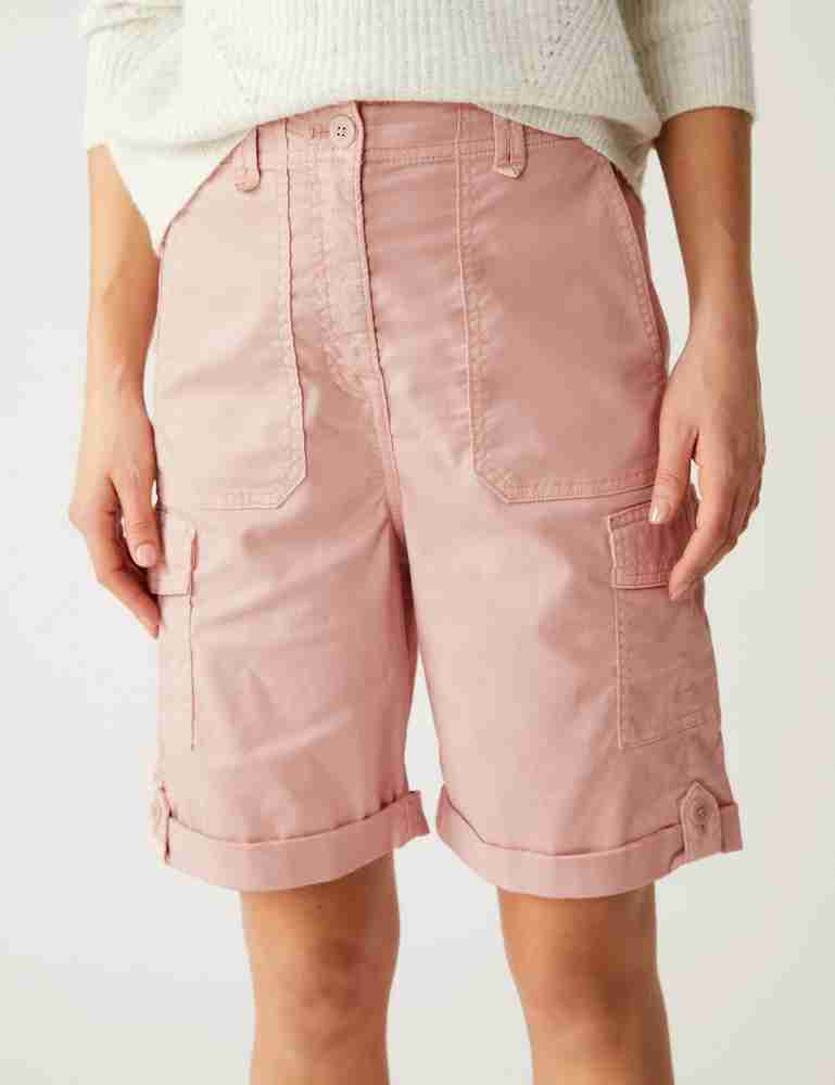 Pink cargo shorts womens top