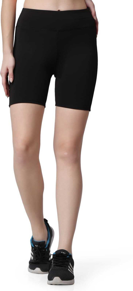 BEASTRIBE Solid Women Black Cycling Shorts Gym Shorts Sports