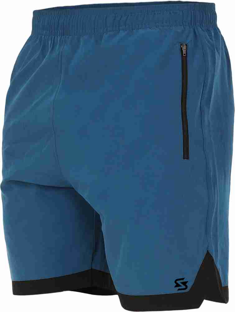 Sportinger Solid Men Dark Blue, Blue Regular Shorts - Buy