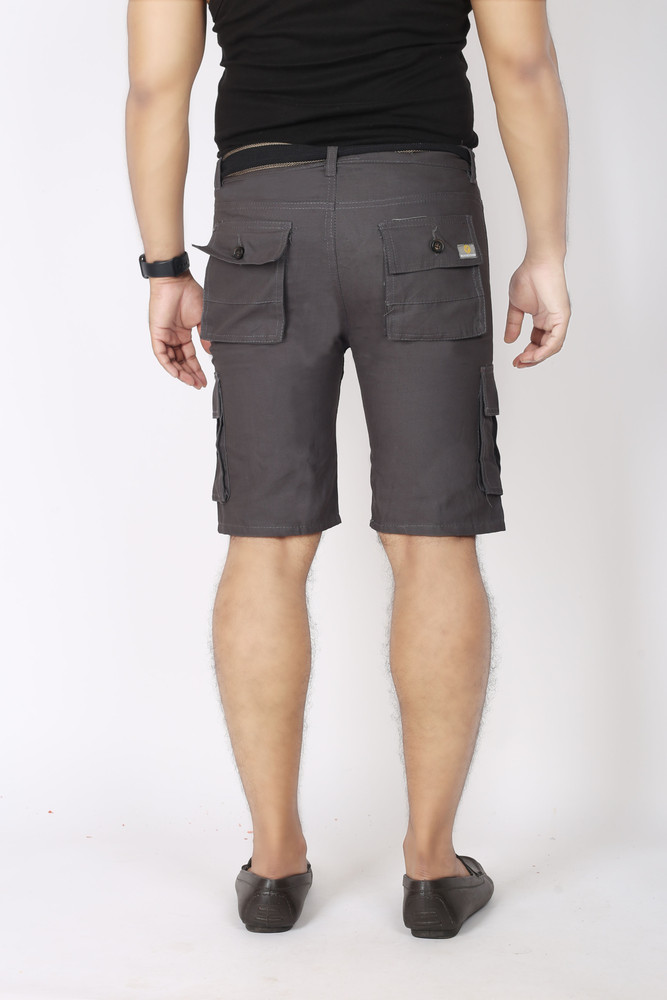 Zed Solid Men Grey Cargo Shorts Buy Zed Solid Men Grey Cargo