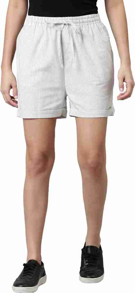Colorful striped shorts womens hot sale