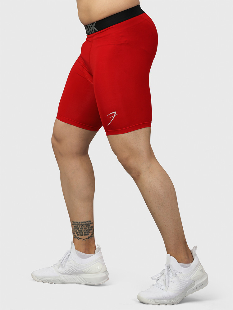 Mens red hot sale compression shorts