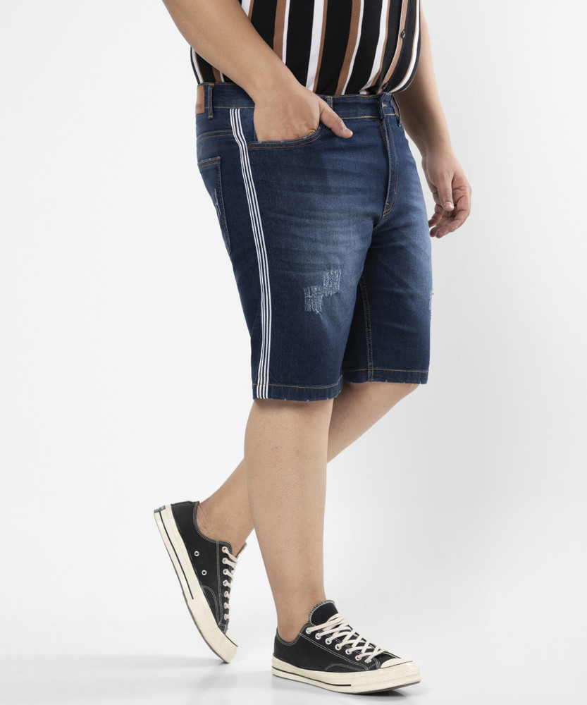 Instafab Plus Striped Men Denim Dark Blue Denim Shorts Buy Instafab Plus Striped Men Denim Dark Blue Denim Shorts Online at Best Prices in India Flipkart