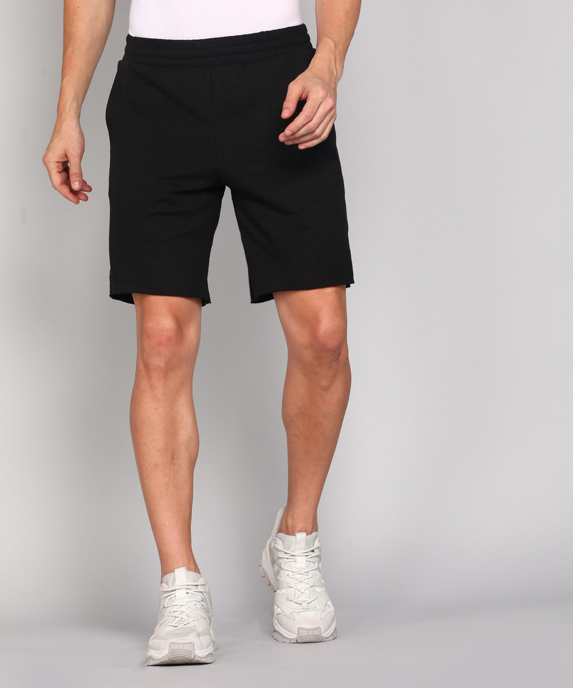 PUMA Solid Men Black Basic Shorts