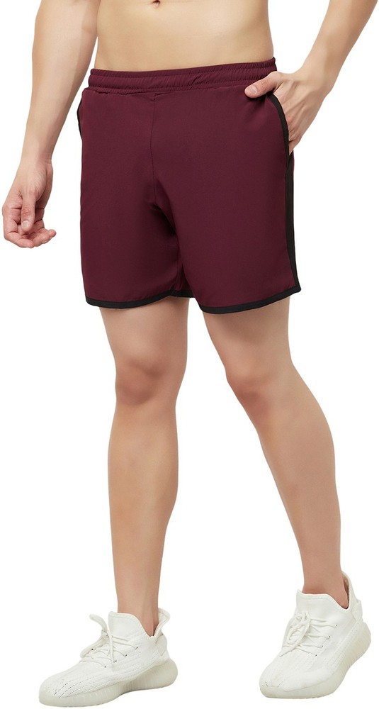 TRUEREVO Solid Men Maroon Running Shorts Buy TRUEREVO Solid Men