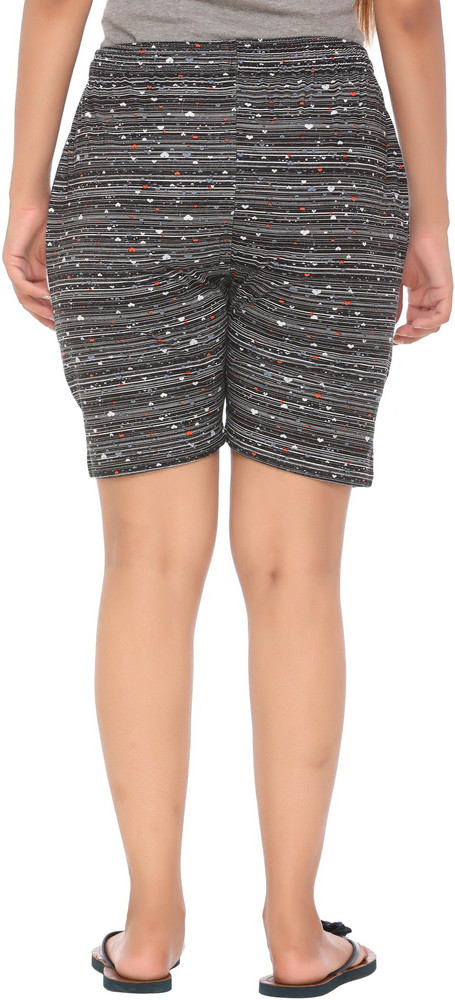 WOOL 4U Printed Women Black Regular Shorts Buy WOOL 4U Printed