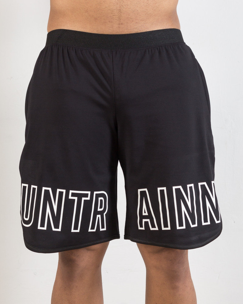Mens black workout shorts top