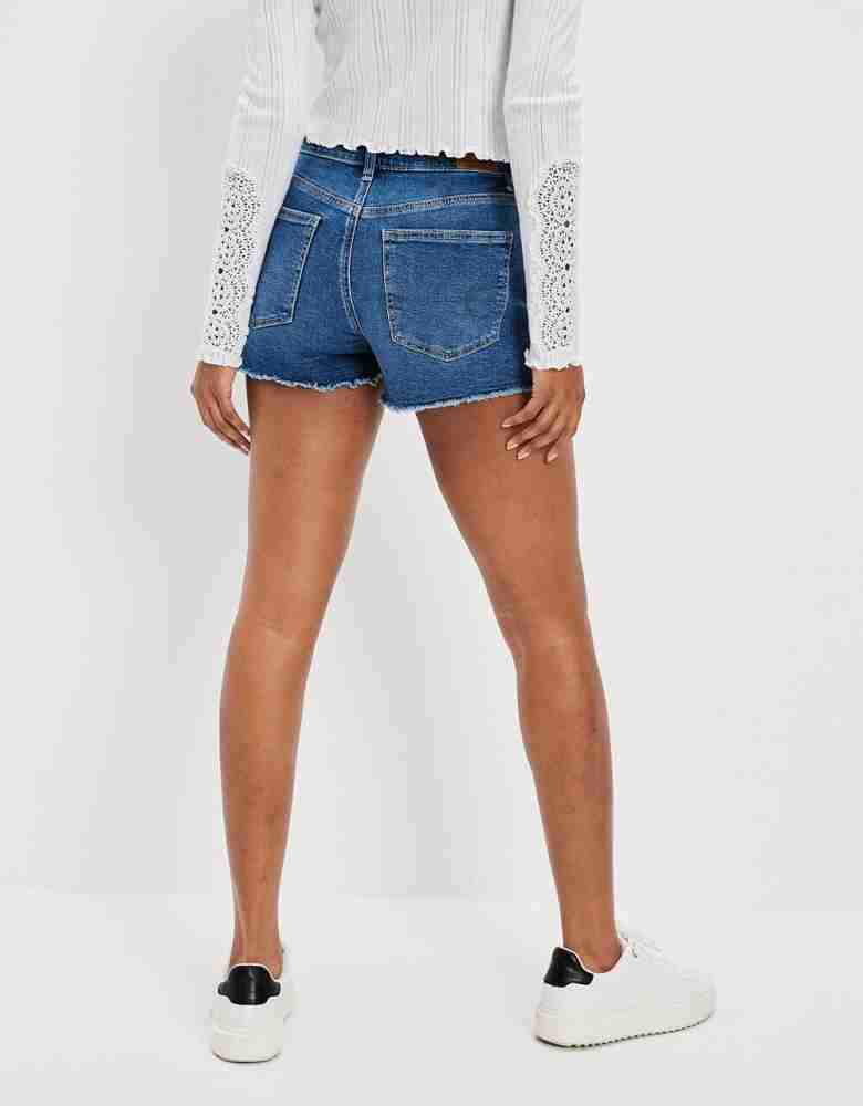 American Eagle Solid Women Blue Denim Shorts - Buy American Eagle Solid  Women Blue Denim Shorts Online at Best Prices in India
