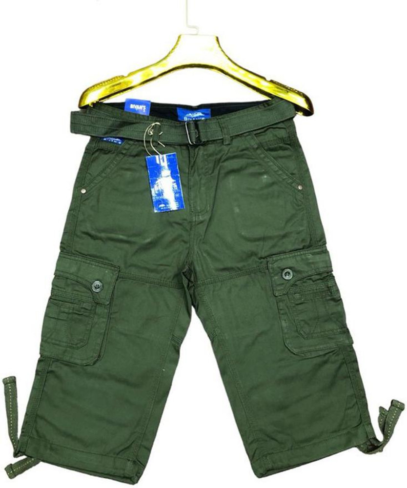BIVAN S Solid Men Green Cargo Shorts Buy BIVAN S Solid Men Green