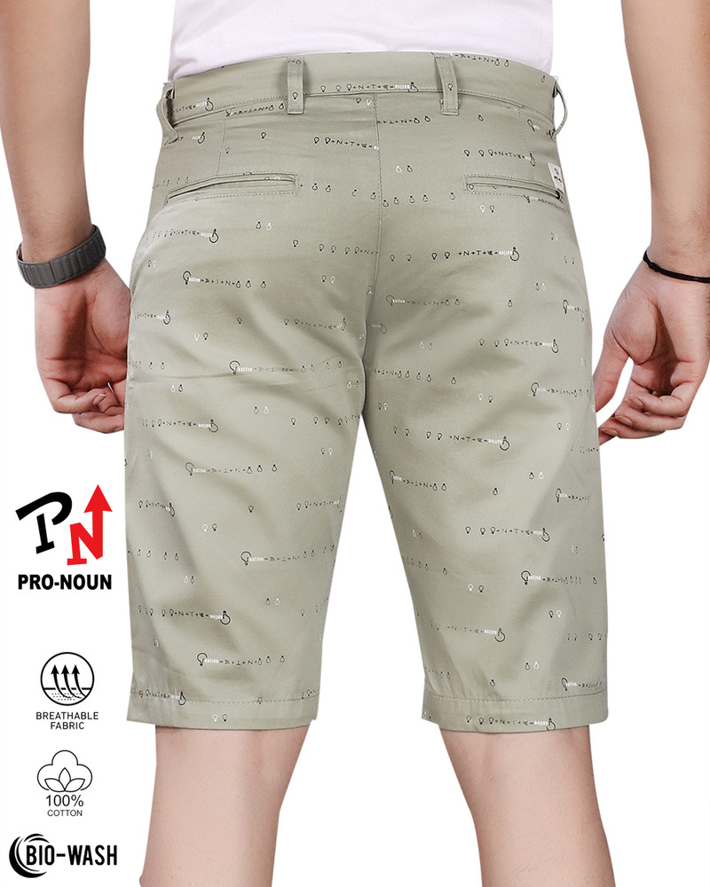 Pronoun Printed Men Green Casual Shorts Buy Pronoun Printed Men