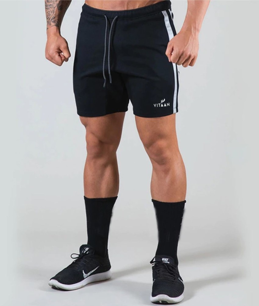 Vitaan Solid Men Black Sports Shorts - Buy Vitaan Solid Men Black Sports  Shorts Online at Best Prices in India