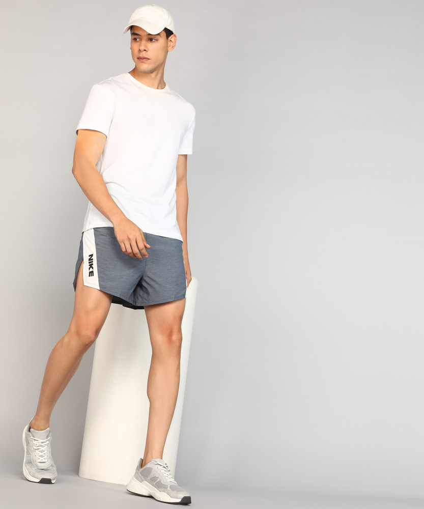 NIKE Printed Men Blue Running Shorts Buy NIKE Printed Men Blue