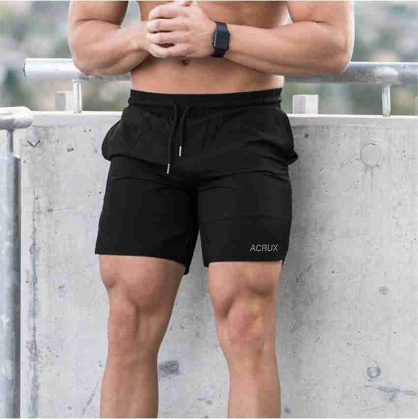 Acrux Solid Men Black Sports Shorts, Gym Shorts - Buy Acrux Solid Men Black  Sports Shorts, Gym Shorts Online at Best Prices in India