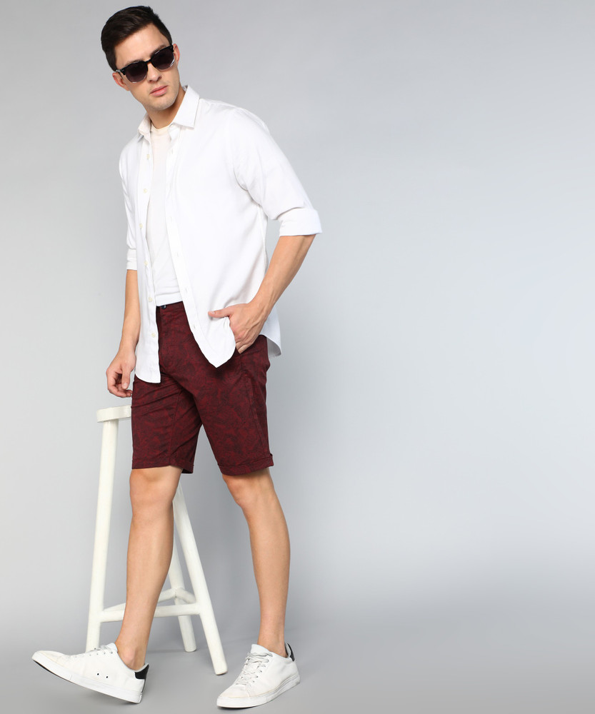 Louis Philippe Sport Printed Men Maroon Chino Shorts Buy Louis