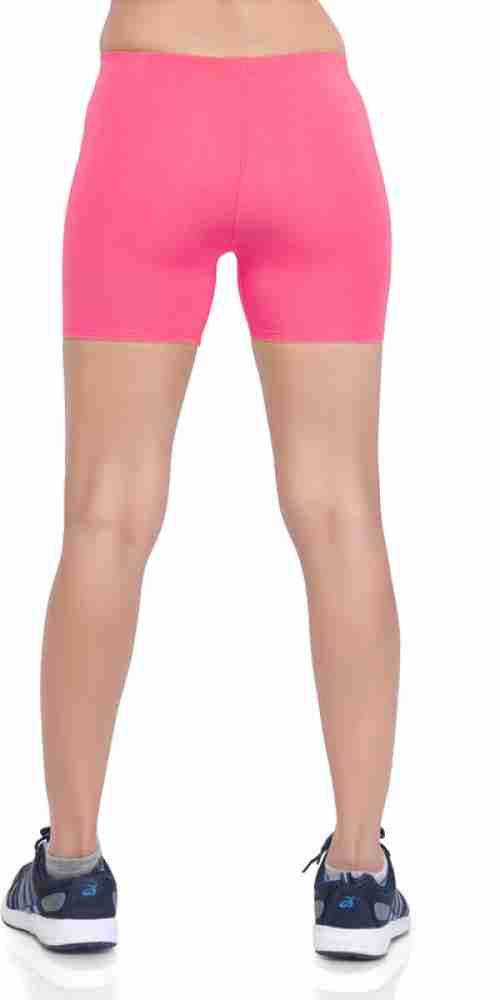 Buy LAASA Women's Solid Inner & Outer Wear Active Hot Shorts Rani Pink at